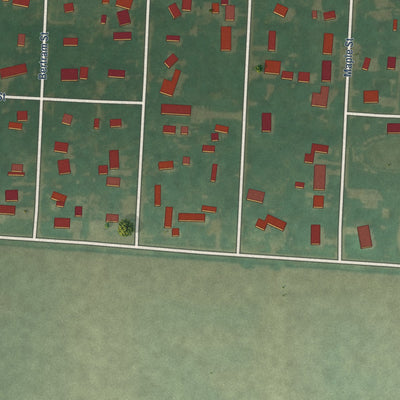 Second close-up of the map of Whiting, Iowa print showing more streets and buildings