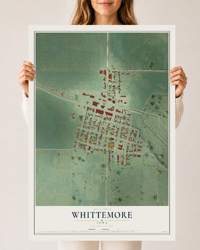 Map of Whittemore, Iowa, 24 x 36 inch unframed archival matte print