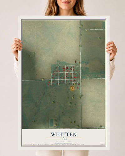 Map of Whitten, Iowa, 24 x 36 inch unframed archival matte print
