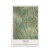 Map of Willey, Iowa, 12 x 18 inch unframed archival matte print