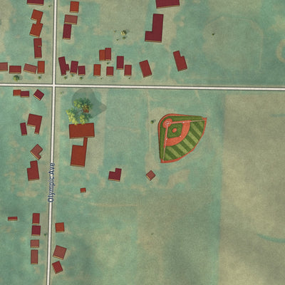 Close-up of the map of Willey, Iowa print showing street and building detail