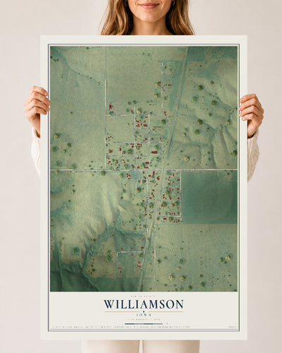 Map of Williamson, Iowa, 24 x 36 inch unframed archival matte print