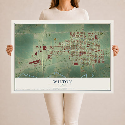 Map of Wilton, Iowa, 24 x 36 inch unframed archival matte print