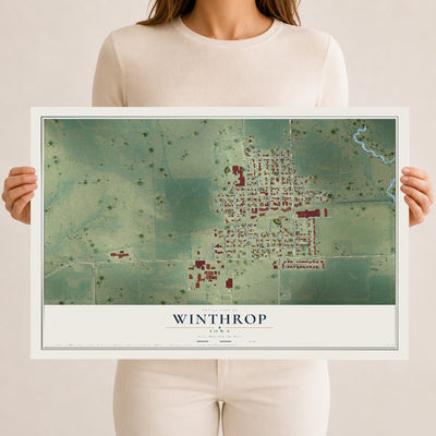 Map of Winthrop, Iowa, 12 x 18 inch unframed archival matte print