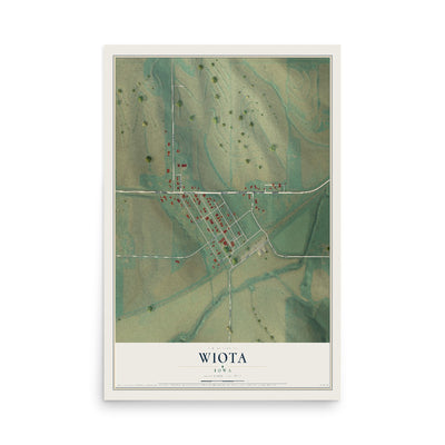 Map of Wiota, Iowa, 12 x 18 inch unframed archival matte print