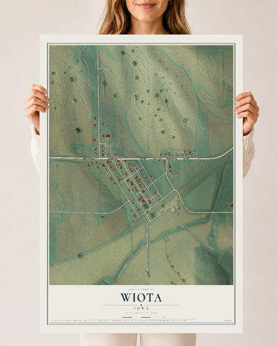 Map of Wiota, Iowa, 24 x 36 inch unframed archival matte print