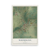 Map of Worthington, Iowa, 12 x 18 inch unframed archival matte print