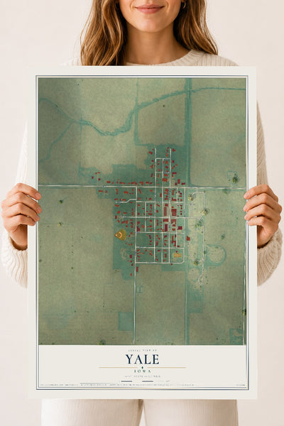 Map of Yale, Iowa, 18 x 24 inch unframed archival matte print