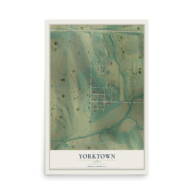 Map of Yorktown, Iowa, 12 x 18 inch unframed archival matte print