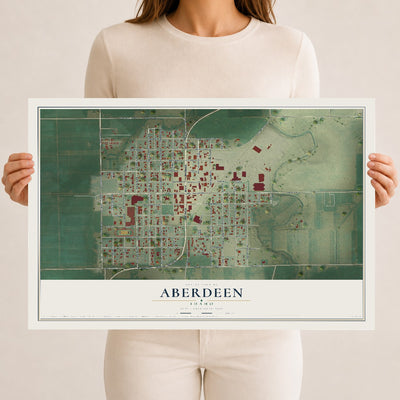 Map of Aberdeen, Idaho, 12 x 18 inch unframed archival matte print