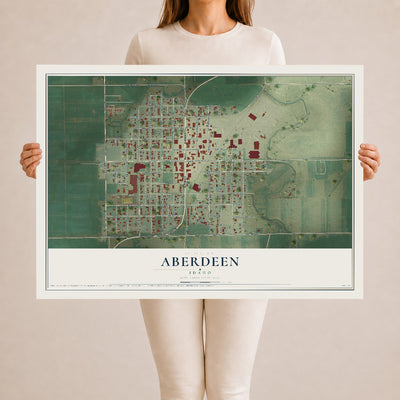 Map of Aberdeen, Idaho, 24 x 36 inch unframed archival matte print