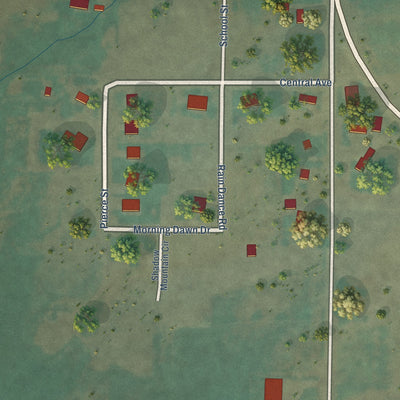 Second close-up of the map of Albion, Idaho print showing more streets and buildings