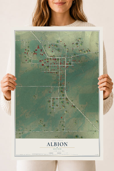 Map of Albion, Idaho, 18 x 24 inch unframed archival matte print