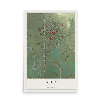Map of Arco, Idaho, 12 x 18 inch unframed archival matte print