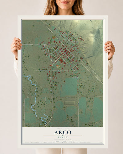 Map of Arco, Idaho, 24 x 36 inch unframed archival matte print