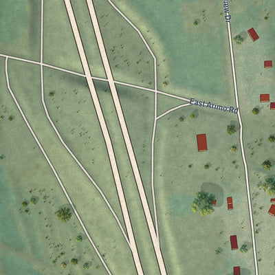 Second close-up of the map of Arimo, Idaho print showing more streets and buildings