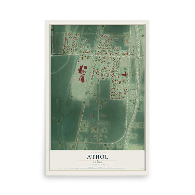 Map of Athol, Idaho, 12 x 18 inch unframed archival matte print