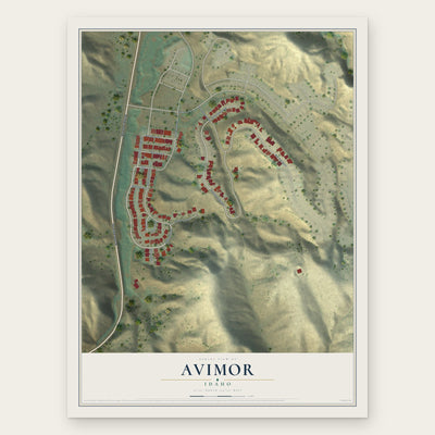 Avimor, Idaho map print, the full design