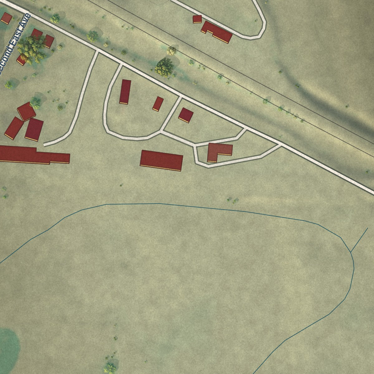 Second close-up of the map of Bancroft, Idaho print showing more streets and buildings