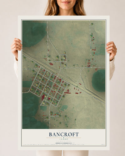 Map of Bancroft, Idaho, 24 x 36 inch unframed archival matte print