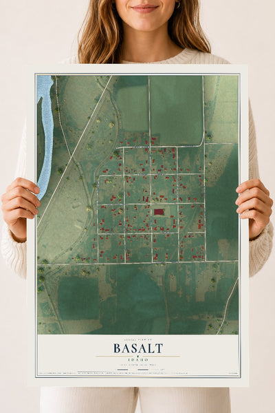 Map of Basalt, Idaho, 18 x 24 inch unframed archival matte print
