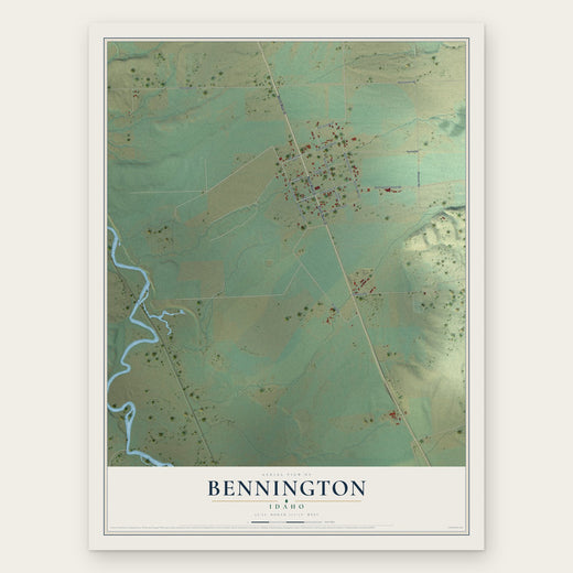 Bennington, Idaho map print, the full design