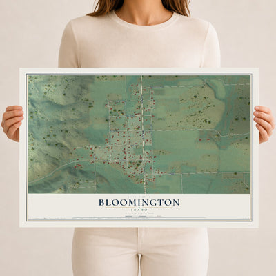 Map of Bloomington, Idaho, 12 x 18 inch unframed archival matte print