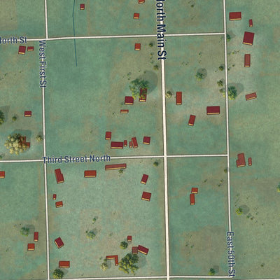 Second close-up of the map of Bloomington, Idaho print showing more streets and buildings
