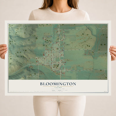 Map of Bloomington, Idaho, 18 x 24 inch unframed archival matte print