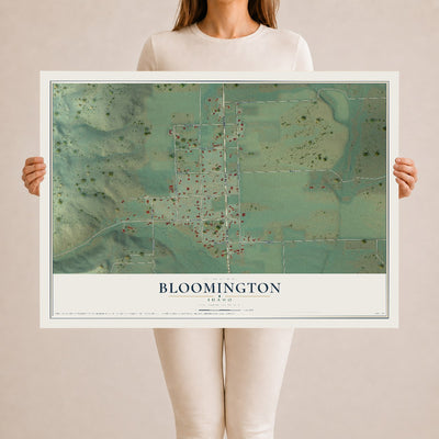 Map of Bloomington, Idaho, 24 x 36 inch unframed archival matte print