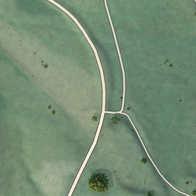 Second close-up of the map of Bovill, Idaho print showing more streets and buildings