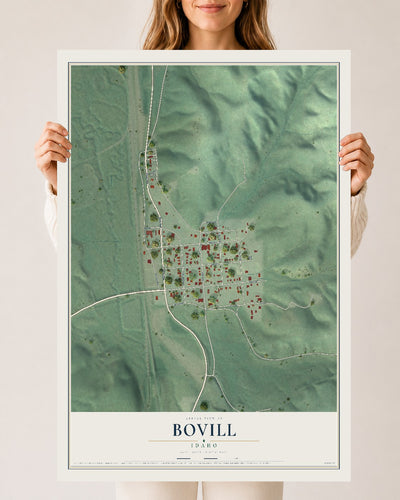Map of Bovill, Idaho, 24 x 36 inch unframed archival matte print