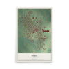 Map of Buhl, Idaho, 12 x 18 inch unframed archival matte print