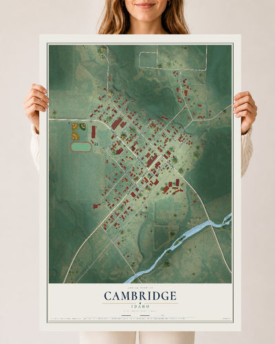 Map of Cambridge, Idaho, 24 x 36 inch unframed archival matte print