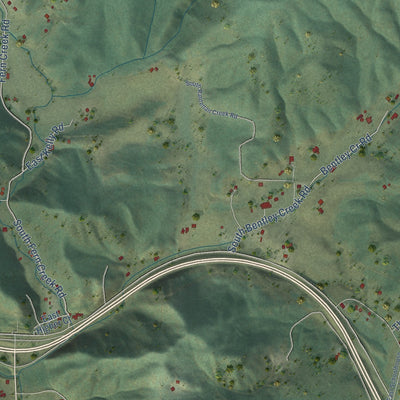 Close-up of the map of Canyon, Idaho print showing street and building detail