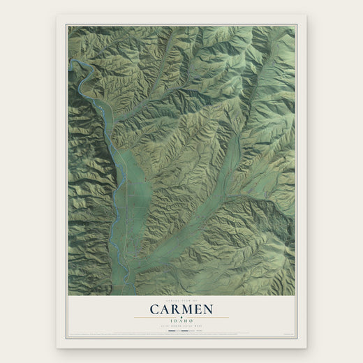 Carmen, Idaho map print, the full design