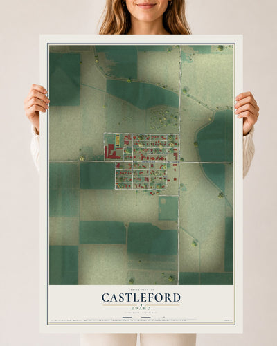 Map of Castleford, Idaho, 24 x 36 inch unframed archival matte print