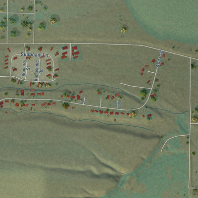 Second close-up of the map of Challis, Idaho print showing more streets and buildings