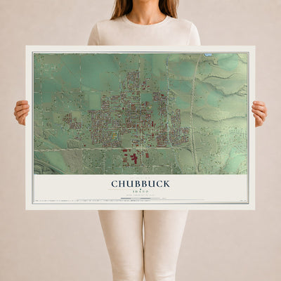 Map of Chubbuck, Idaho, 24 x 36 inch unframed archival matte print