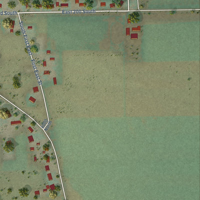 Second close-up of the map of Clifton, Idaho print showing more streets and buildings
