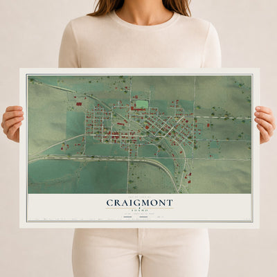 Map of Craigmont, Idaho, 12 x 18 inch unframed archival matte print