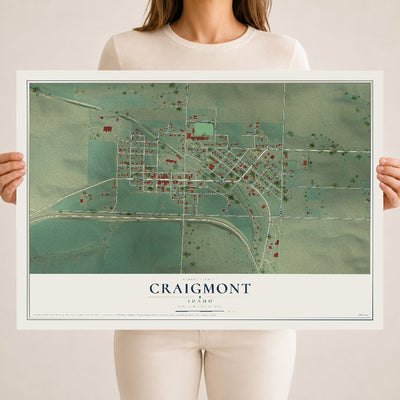 Map of Craigmont, Idaho, 18 x 24 inch unframed archival matte print