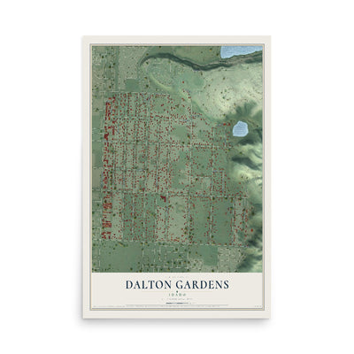 Map of Dalton Gardens, Idaho, 12 x 18 inch unframed archival matte print