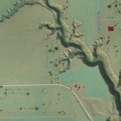 Second close-up of the map of Dayton, Idaho print showing more streets and buildings
