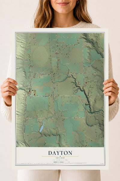 Map of Dayton, Idaho, 18 x 24 inch unframed archival matte print