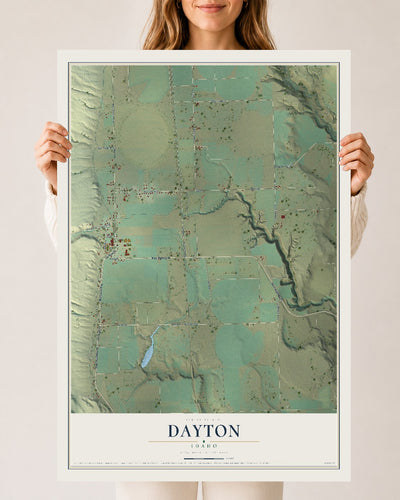 Map of Dayton, Idaho, 24 x 36 inch unframed archival matte print