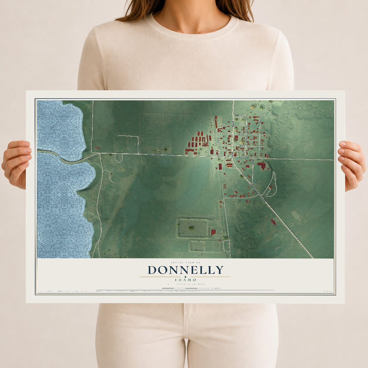 Map of Donnelly, Idaho, 12 x 18 inch unframed archival matte print