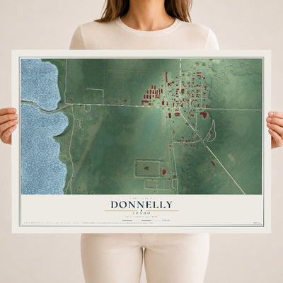 Map of Donnelly, Idaho, 18 x 24 inch unframed archival matte print