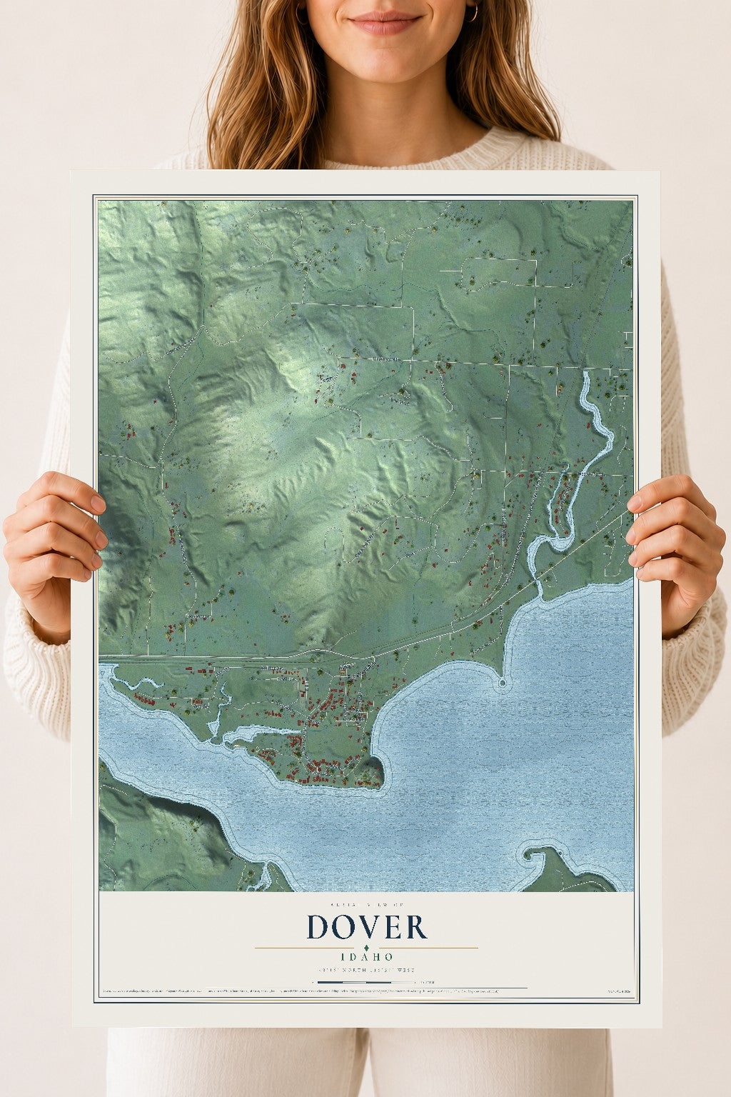 Map of Dover, Idaho, 18 x 24 inch unframed archival matte print