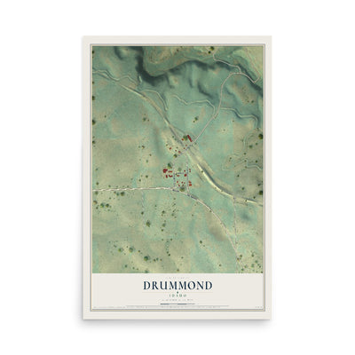 Map of Drummond, Idaho, 12 x 18 inch unframed archival matte print